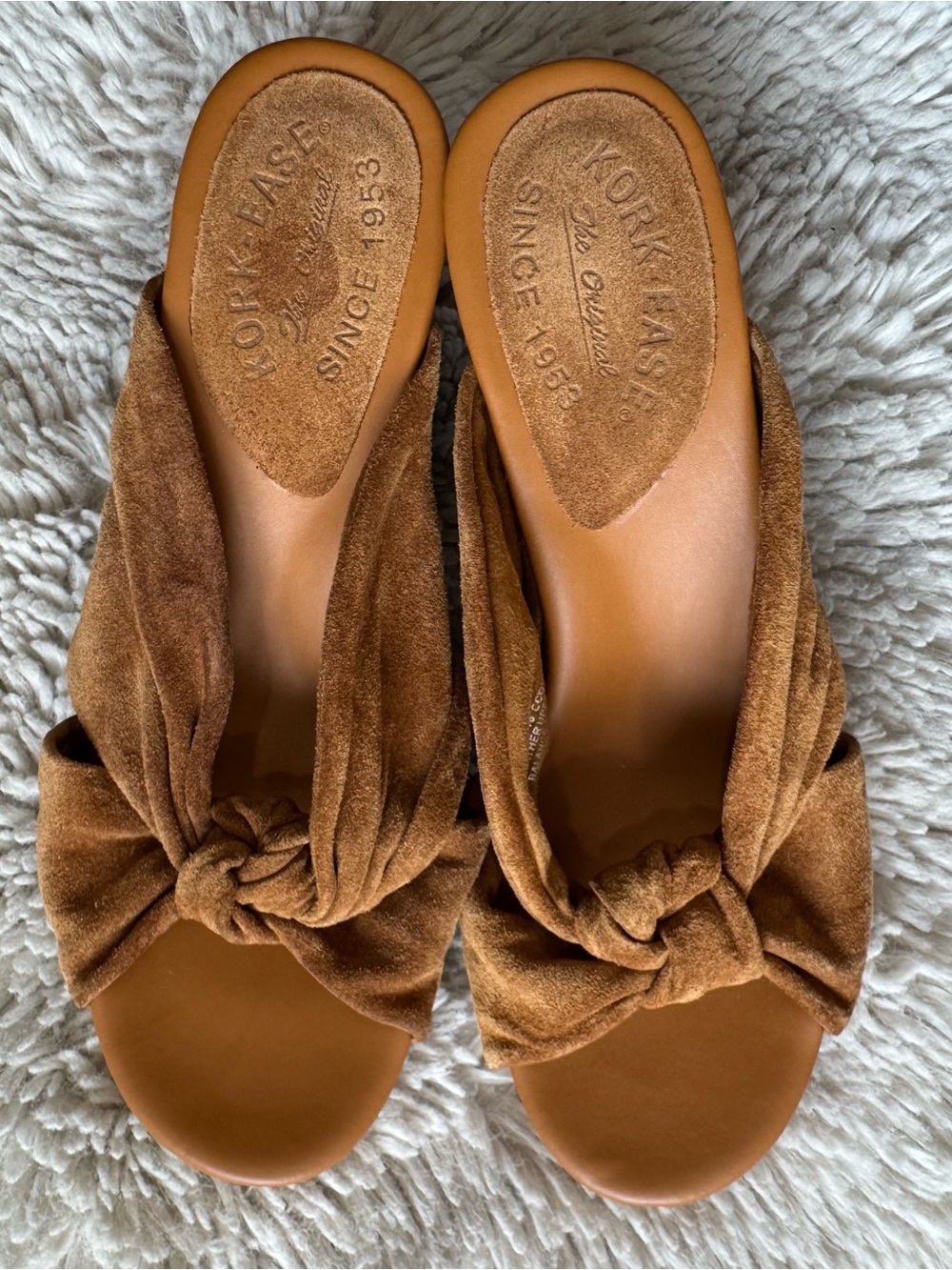 Kork-Ease Brown Suede Knotted Block Heel Mules - Picture 7 of 7